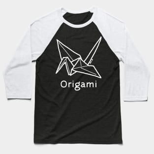 Origami Crane Japanese design in white Baseball T-Shirt